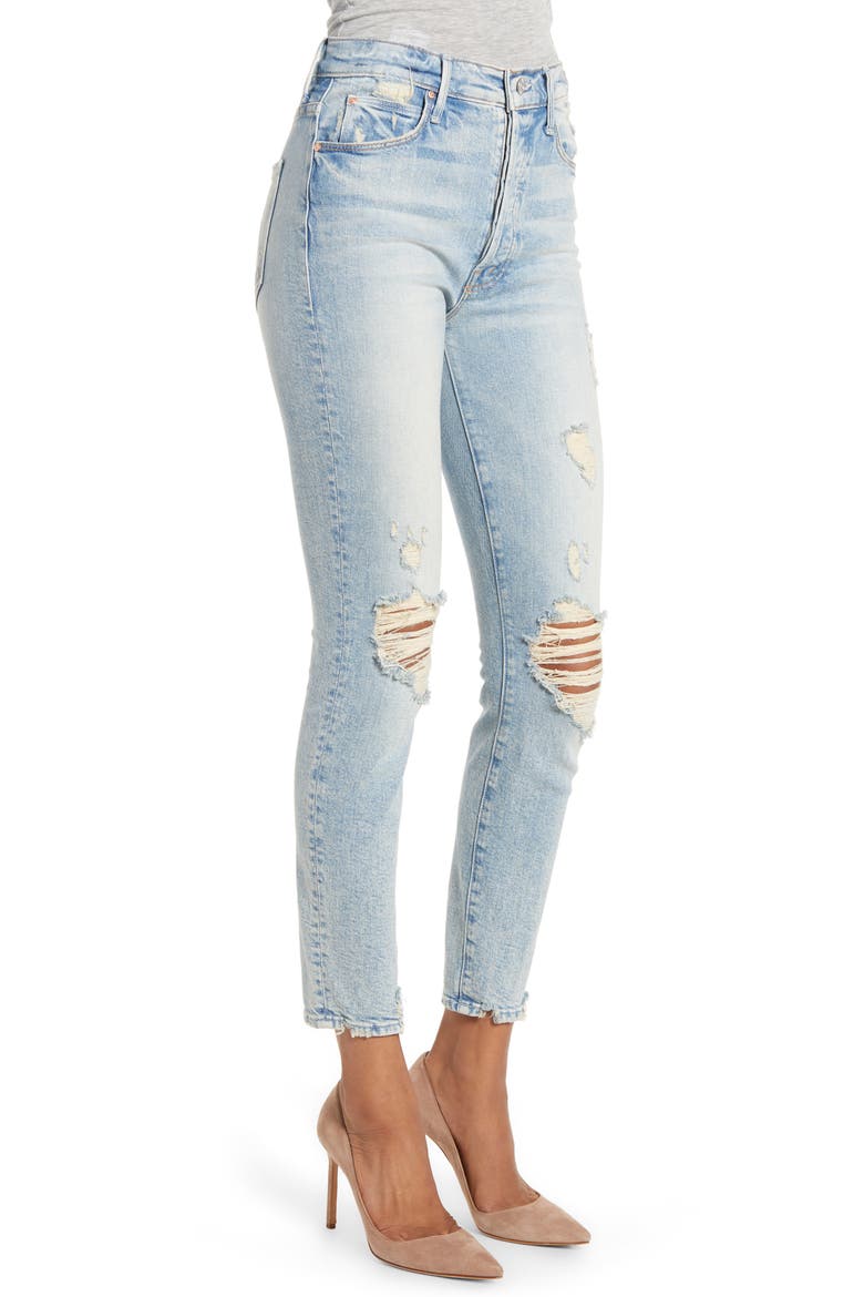 MIRANDA + MOTHER Easy Does It High Waist Crop Skinny Jeans, Alternate, color, SAY AMEN