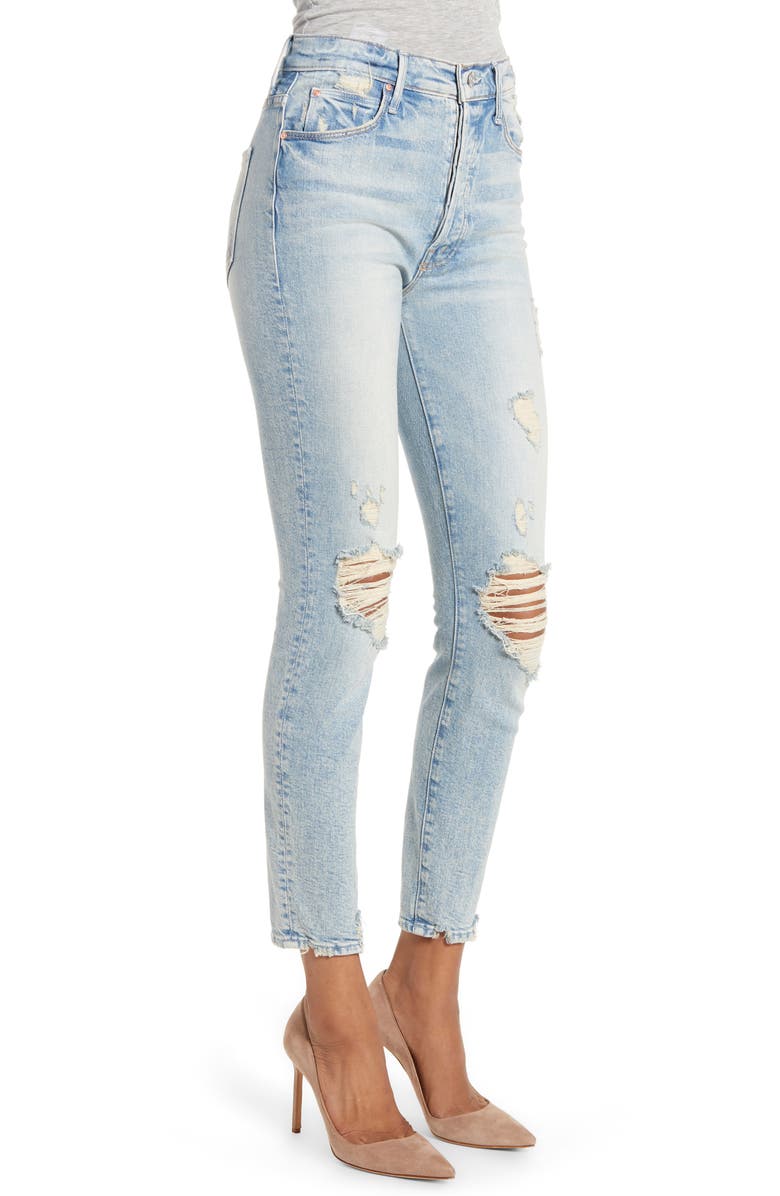 MOTHER MIRANDA + MOTHER Easy Does It High Waist Crop Skinny Jeans, Alternate, color,