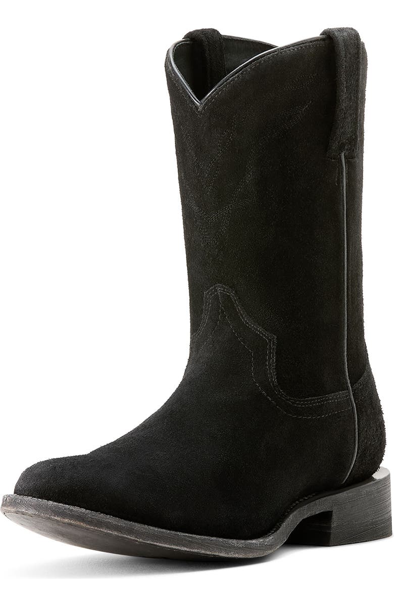 Ariat Downtown Stonewash Suede Cowboy Boot, Alternate, color, Stonewashed Black Suede
