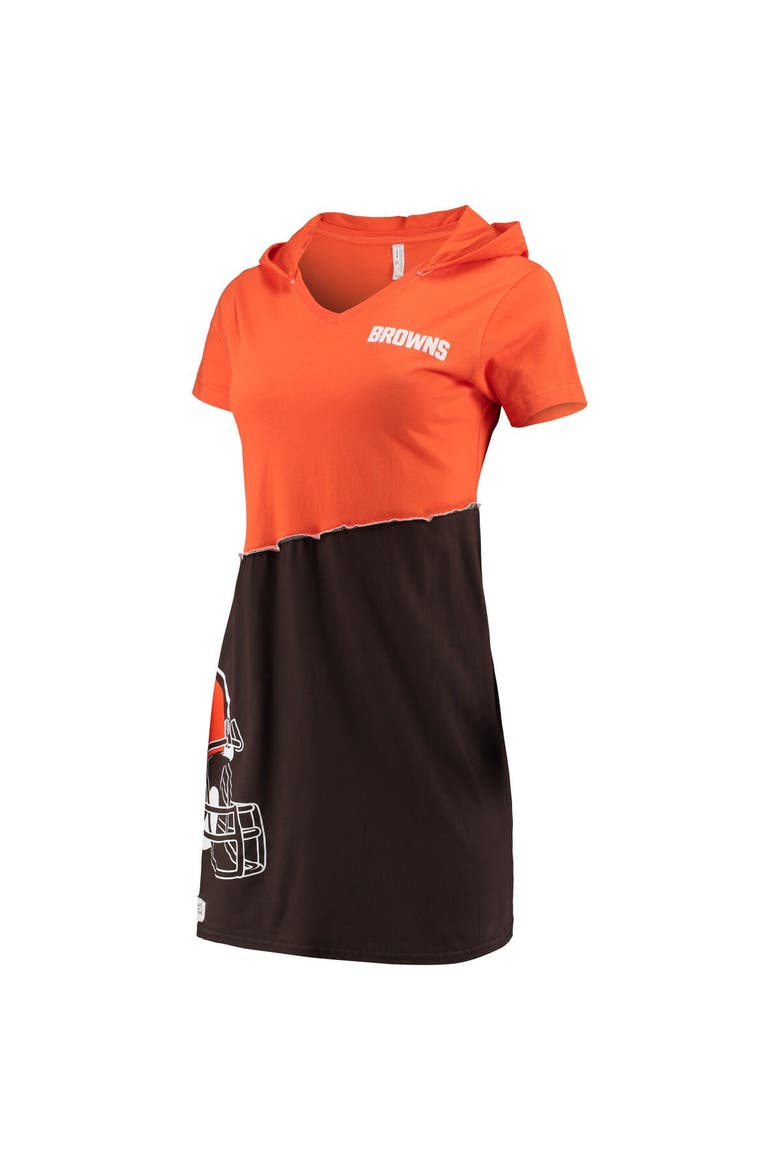 Women's Refried Apparel Orange/Brown Cleveland Browns Sustainable Hooded Mini Dress, Main, color, Orange