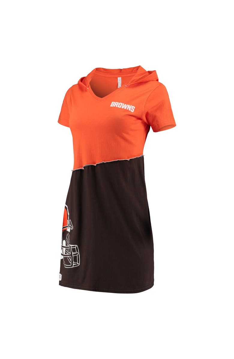REFRIED APPAREL Women's Refried Apparel Orange/Brown Cleveland Browns Sustainable Hooded Mini Dress, Main, color, 