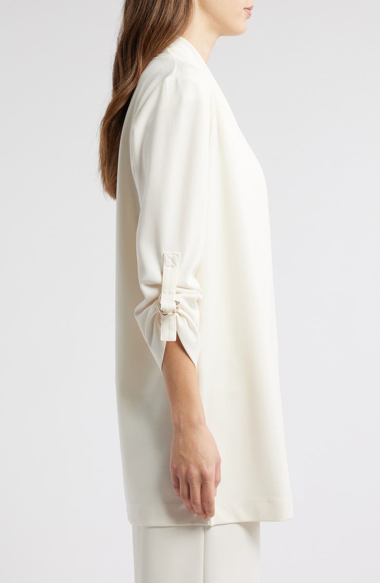 Anne Klein Cool Crepe Open Front Jacket, Alternate, color, White Dove