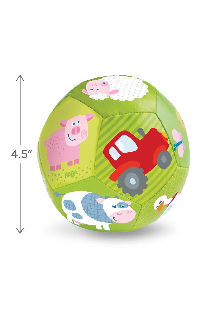 HABA Baby Ball on The Farm 4.5" for Babies 6 Months and Up, Alternate, color, Multi
