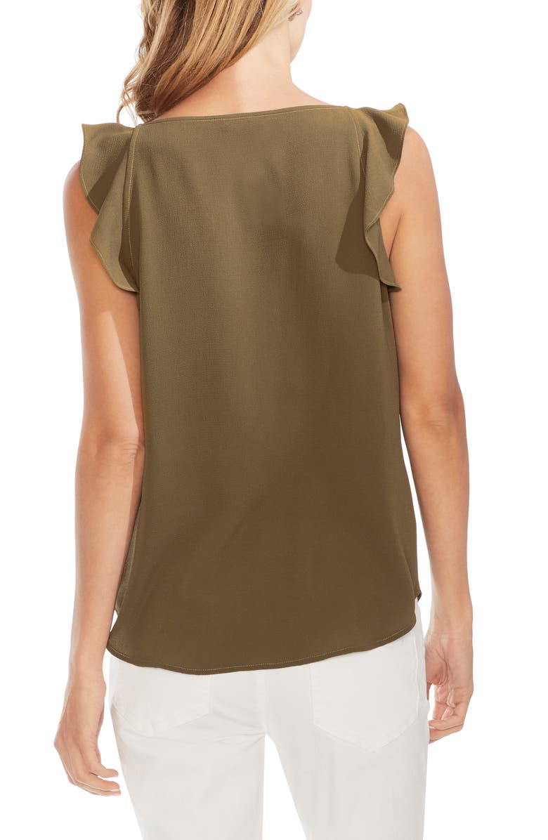 Vince Camuto Flutter Shoulder Crepe Tank Top, Alternate, color, 