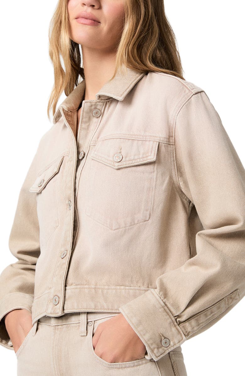 PAIGE Michele Trucker Jacket, Alternate, color, Soft Sepia