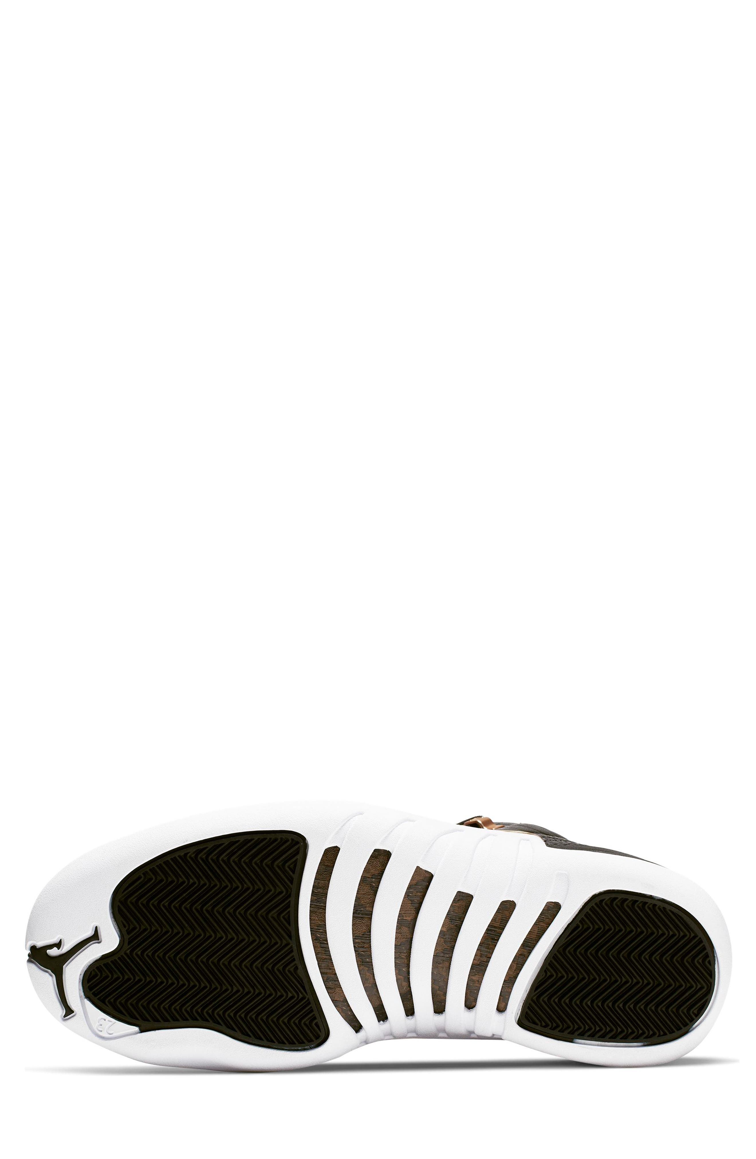 Nike Air Jordan 12 Retro High Top Sneaker, Alternate, color, BLACK/ METALLIC GOLD/ WHITE
