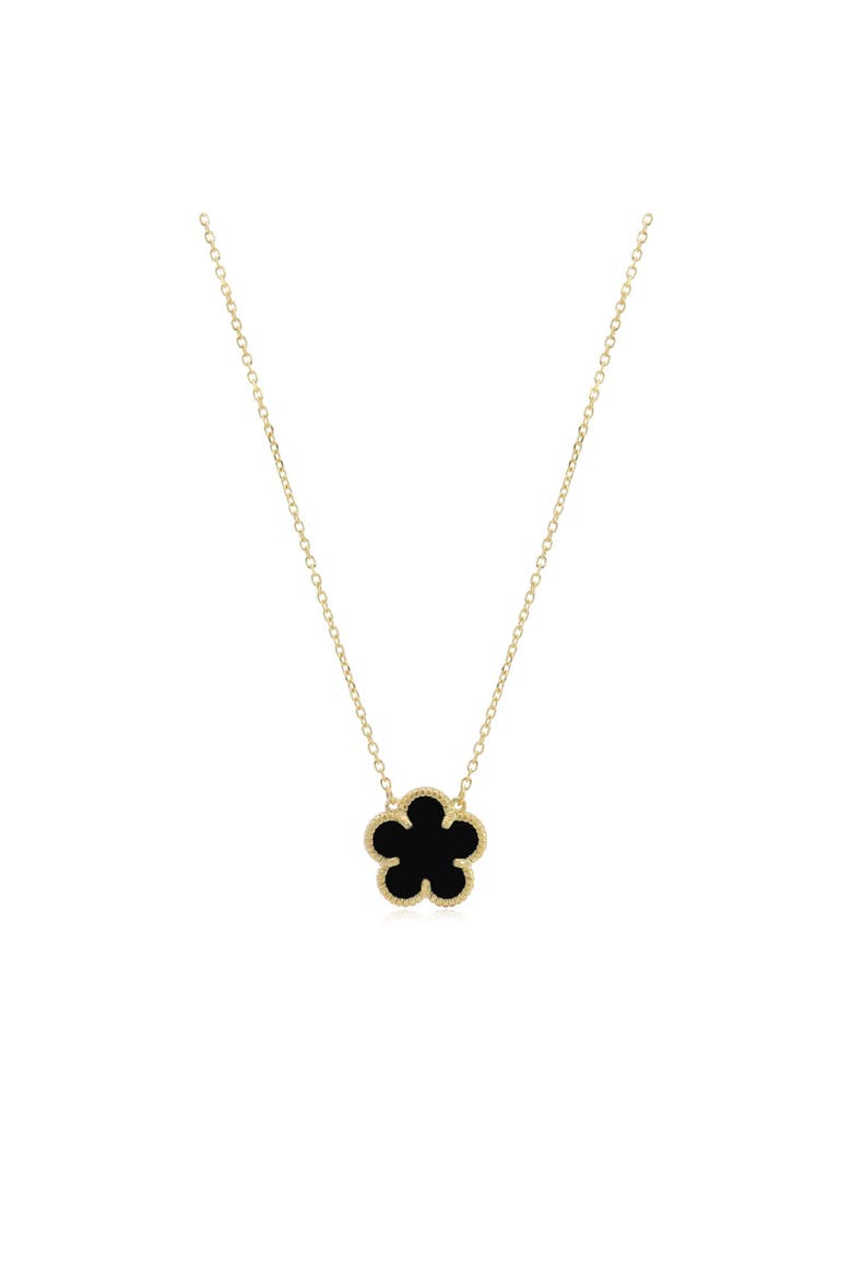 Onyx Single Spring Flower Necklace, Main, color, Onyx