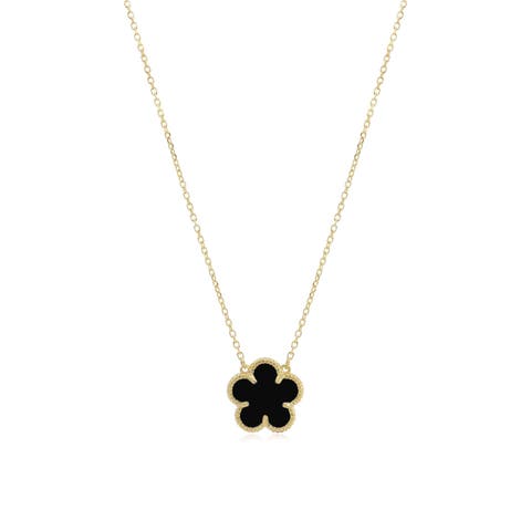 Onyx Single Spring Flower Necklace