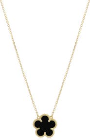 The Lovery Fine Jewelry Onyx Single Spring Flower Necklace