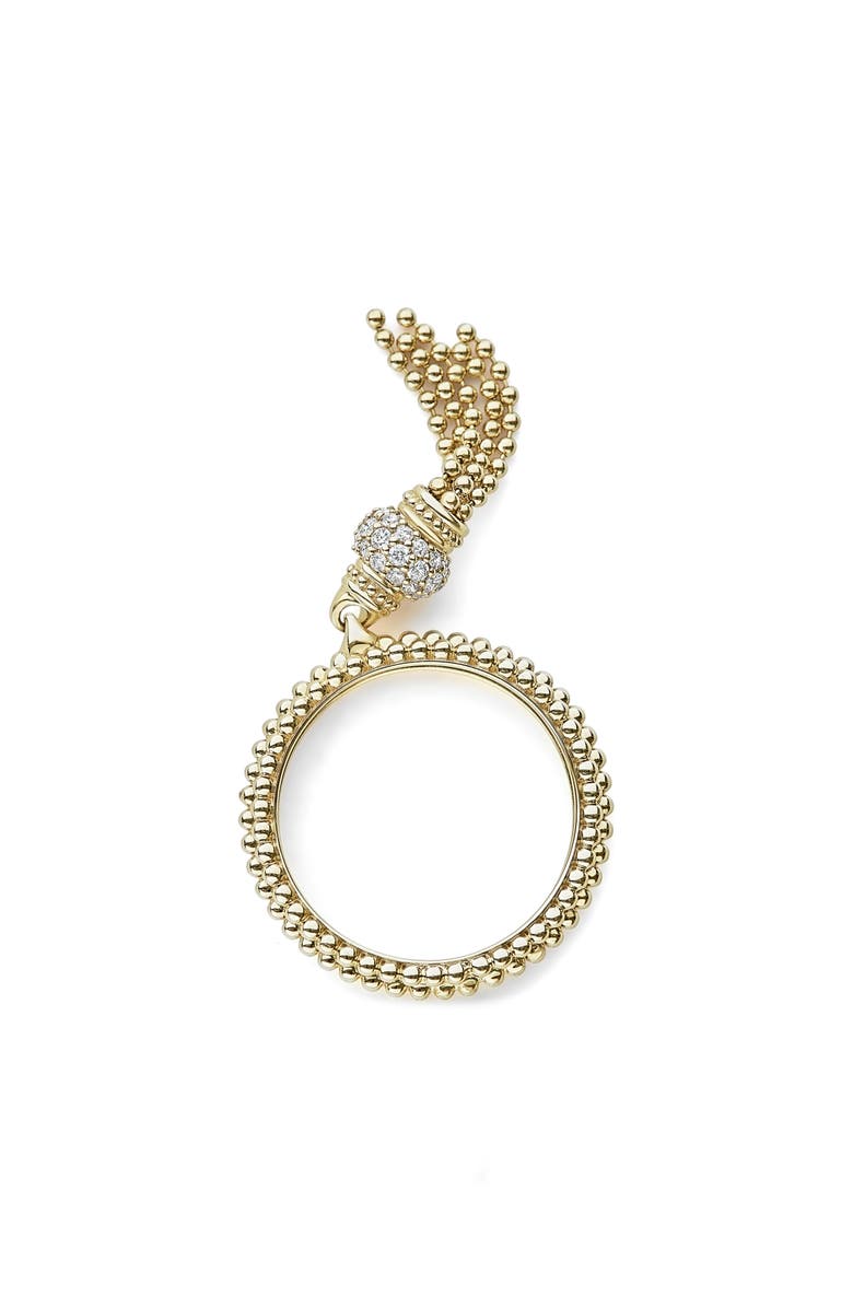 LAGOS Caviar Gold Diamond Tassel Ring, Alternate, color,