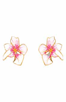 Small Cyclamen Enamel Stud Earrings