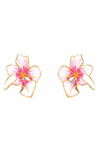 Small Cyclamen Enamel Stud Earrings