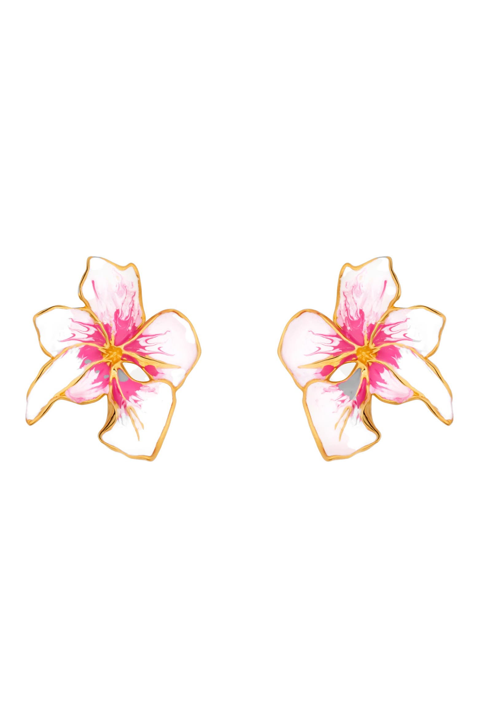 Small Method Cover Oscar de la Renta Small Cyclamen Enamel Stud Earrings (Women ...