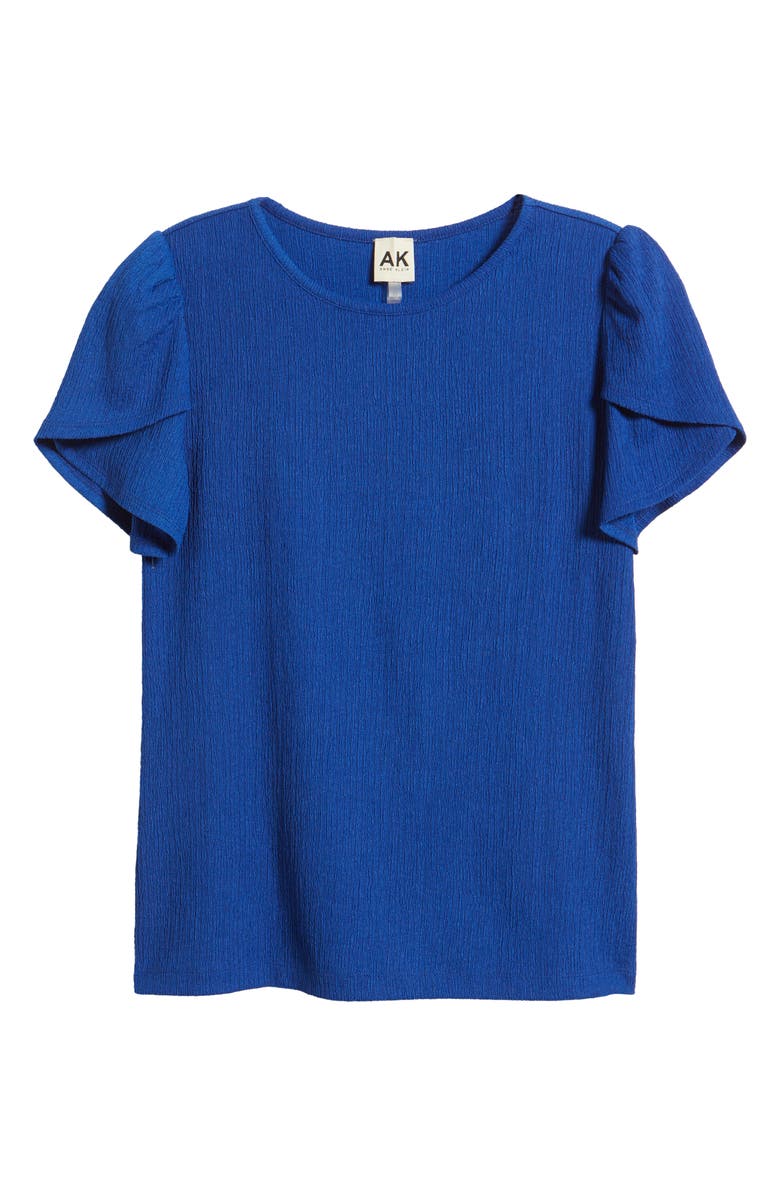 AK ANNE KLEIN Tulip Sleeve Pebble Knit Top, Alternate, color, Santorini Blue