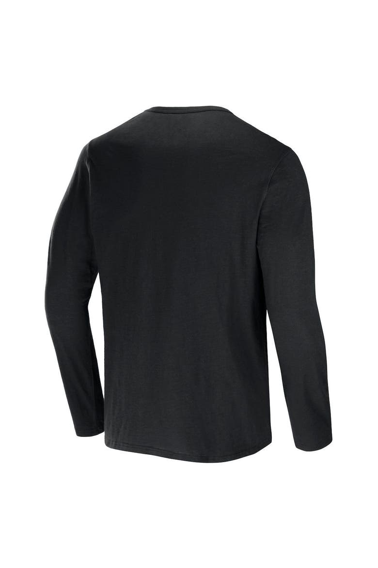 Men's NFL x Darius Rucker Collection by Fanatics Black Las Vegas Raiders Slub Jersey Henley Long Sleeve T-Shirt, Alternate, color, Black