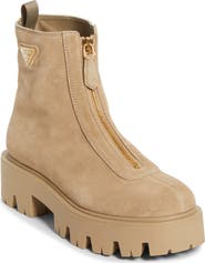 Prada Zip Front Lug Bootie