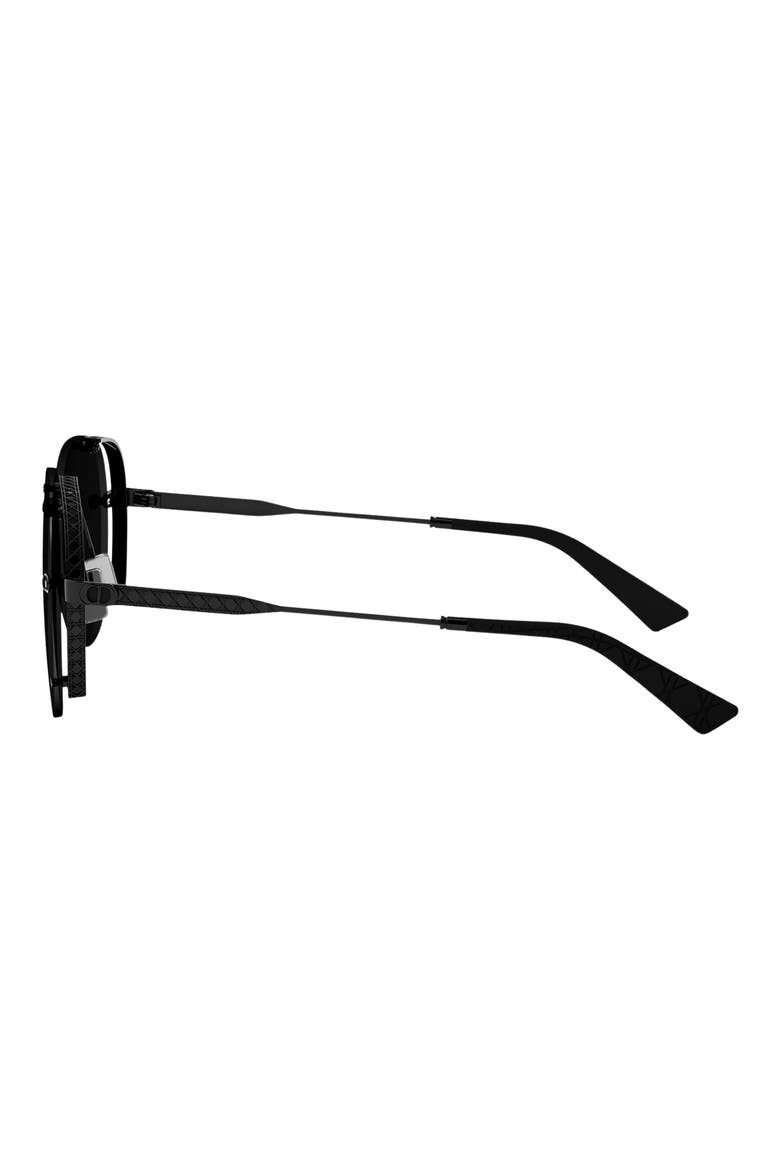 NeoDior A1U 61 Pilot Sunglasses, Alternate, color, SHINY BLACK / SMOKE