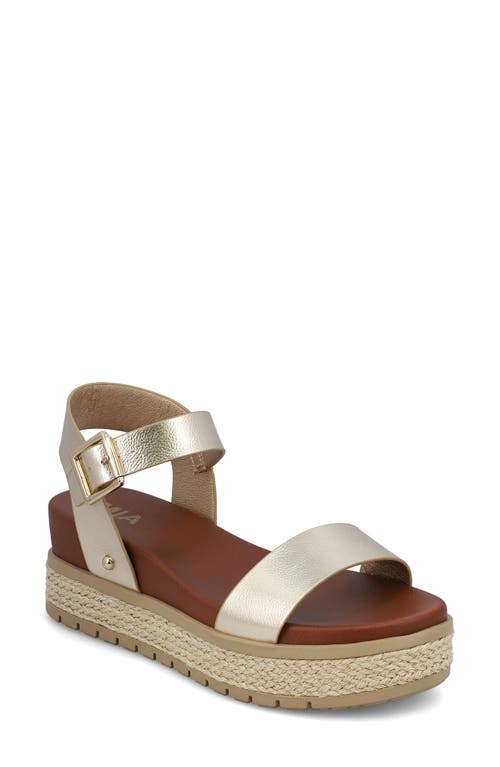 Mia Kenji Espadrille Wedge Sandal In Gold