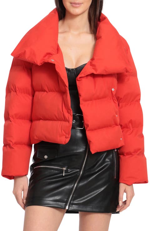 Envelope Collar Water Resistant Duvet Puffer Coat