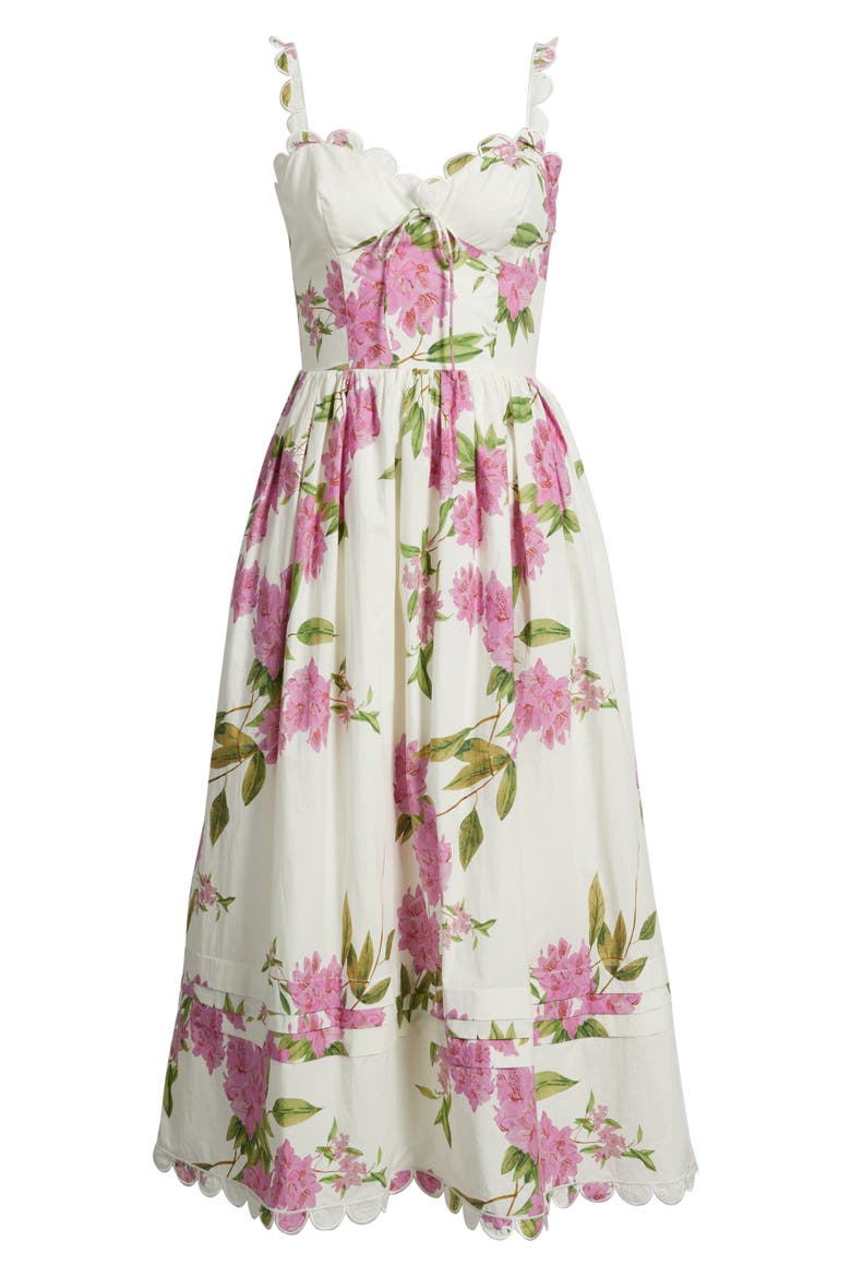 Esther Floral Print Sleeveless Midi Dress, Alternate, color, WHITE PINK SAGE