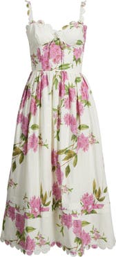 En Saison Esther Floral Print Sleeveless Midi Dress