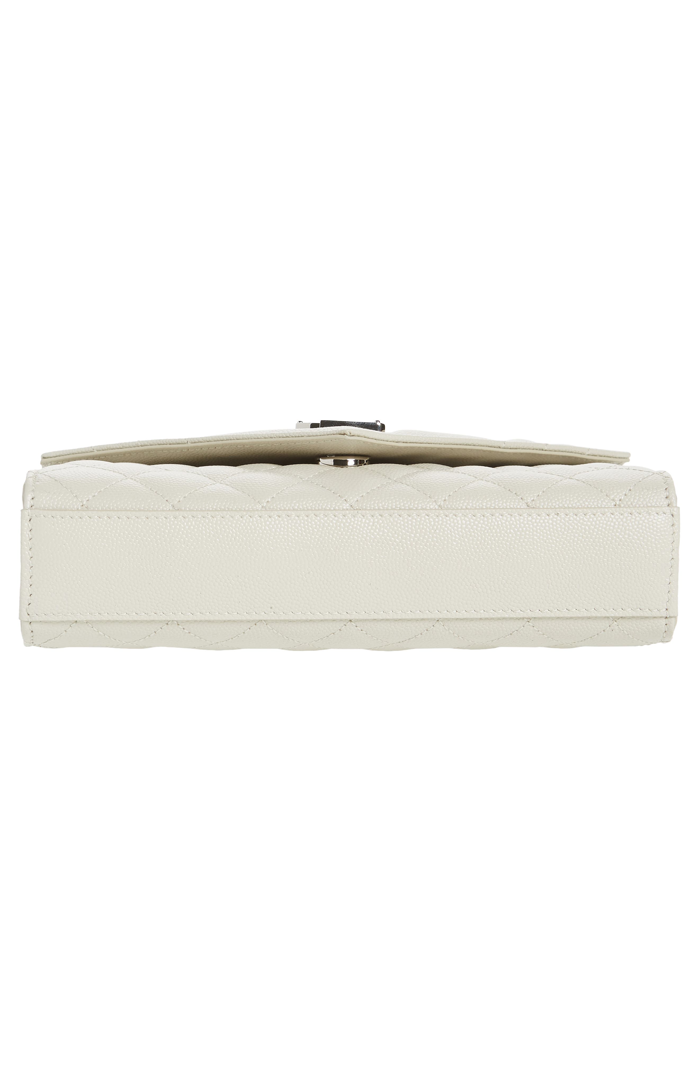 Small Envelope Calfskin Leather Shoulder Bag, Alternate, color, CREAM