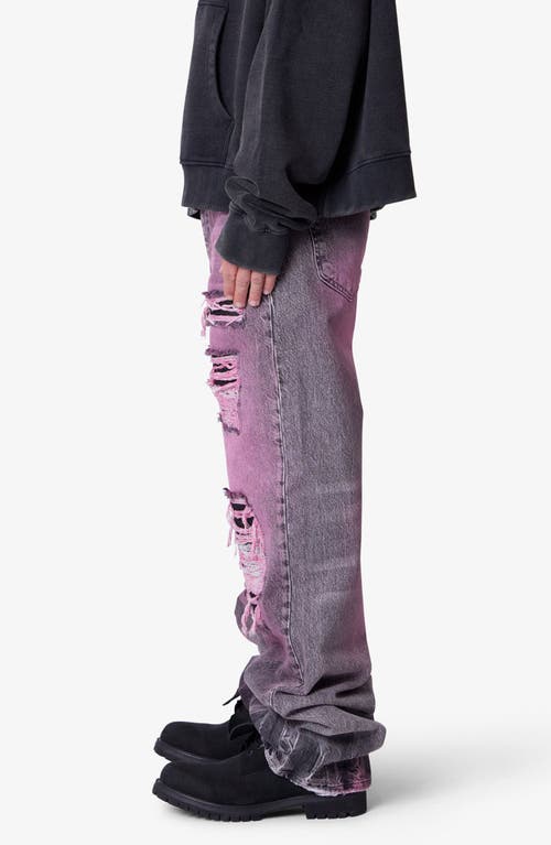Mnml Void Distressed Spray Baggy Jeans In Black