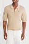 Textured Quarter Zip Polo