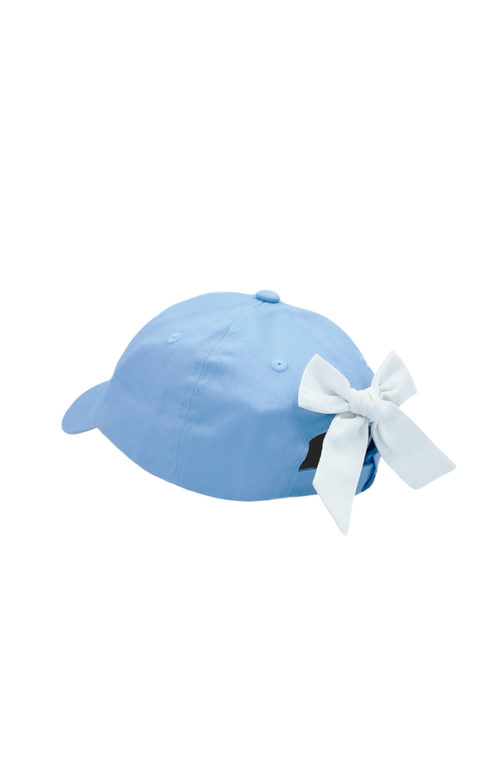 Bits & Bows Football Bow Baseball Hat In Blue