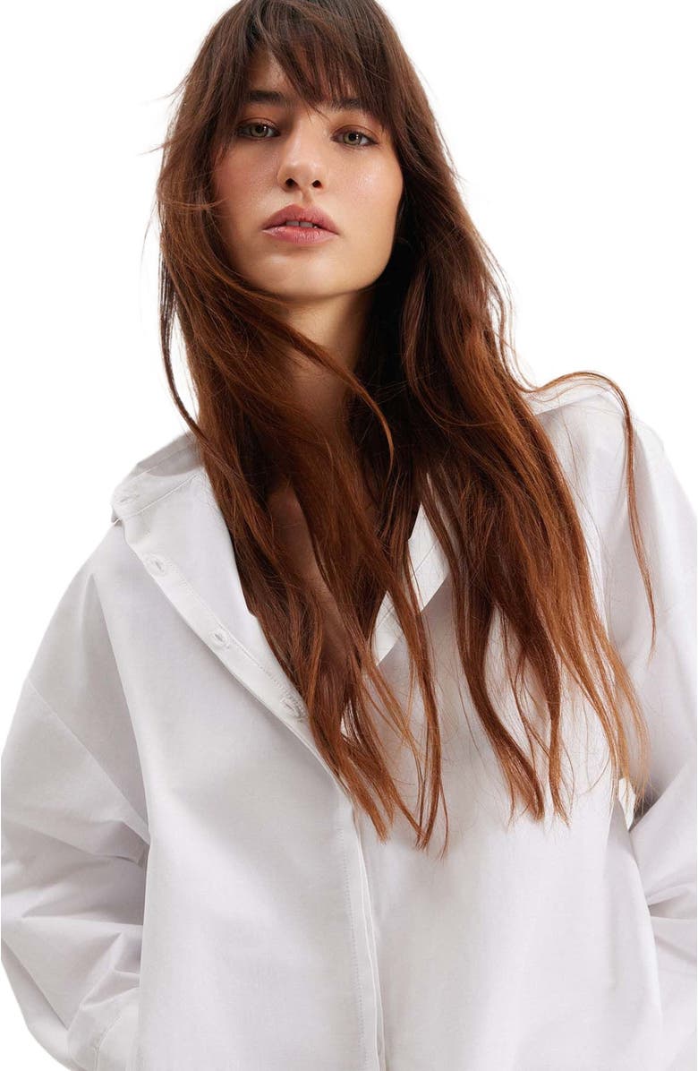 THEO The Label Echo Selena-Print Back Banker Shirt, Alternate, color, Future Dusk