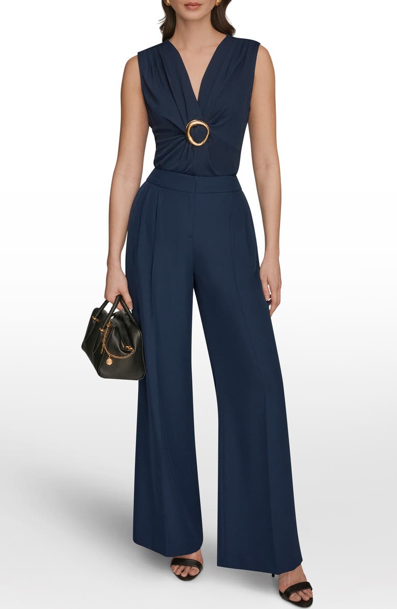 Donna Karan New York High Waist Wide Leg Pants, Alternate, color, Nightfall