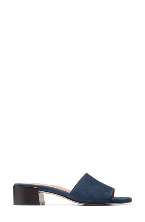 Shop Cole Haan Calli Single Band Block Heel Slide Sandal In Navy Blazer Suede