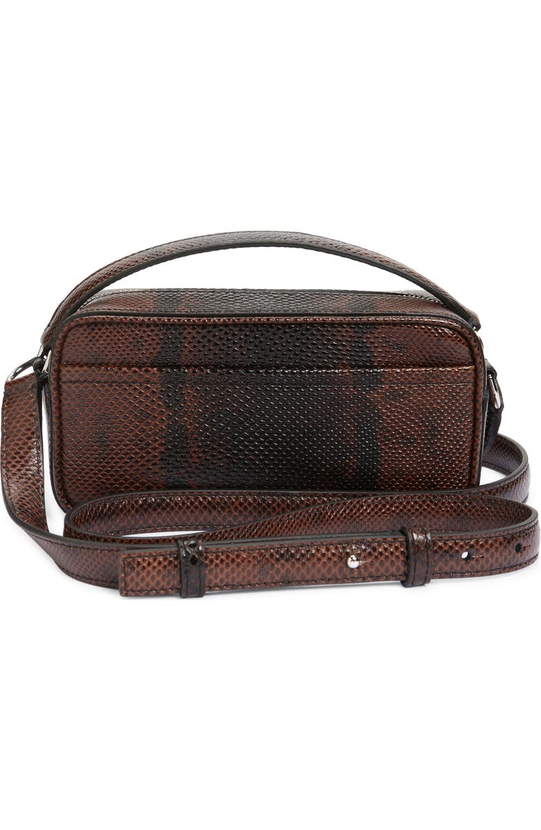 Jacquemus Le Baneto Snakeskin Embossed Leather Camera Bag, Alternate, color, Dark Brown 880