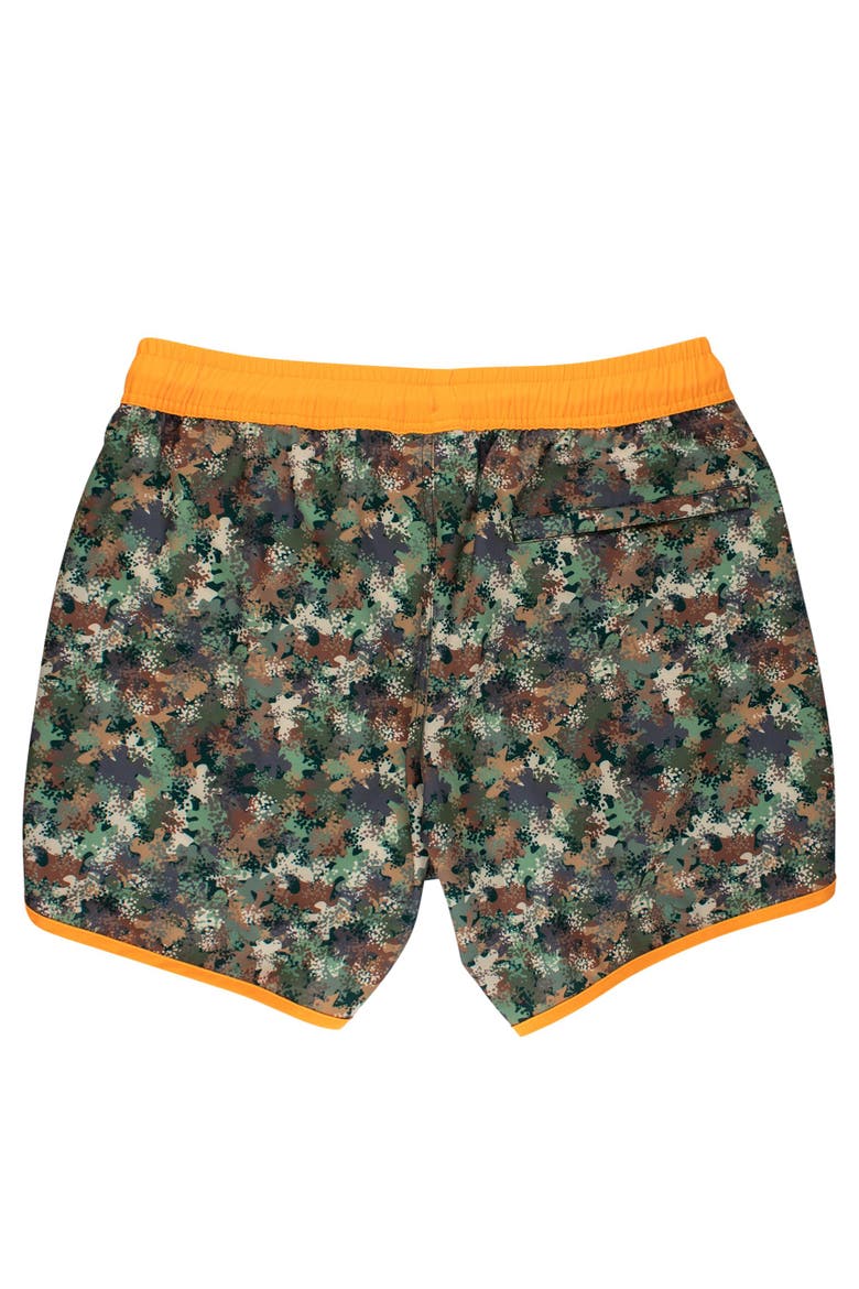 UPF50+ Sun Protected Men's Stretch Dolphin Hem Swim Trunks, Alternate, color, Classic Camo