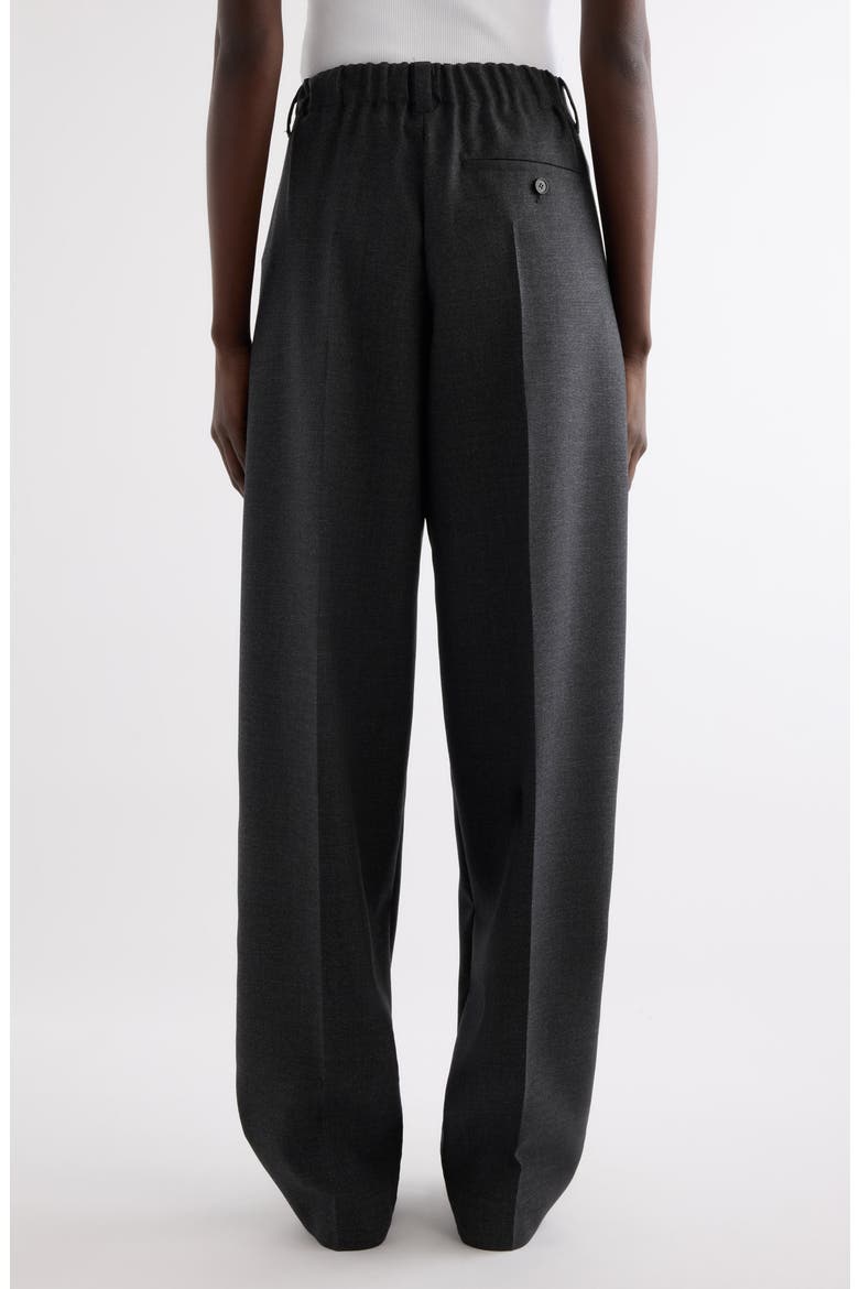 Double Pleat Low Waist Wool Grain de Poudre Pants, Alternate, color, GREY MIX