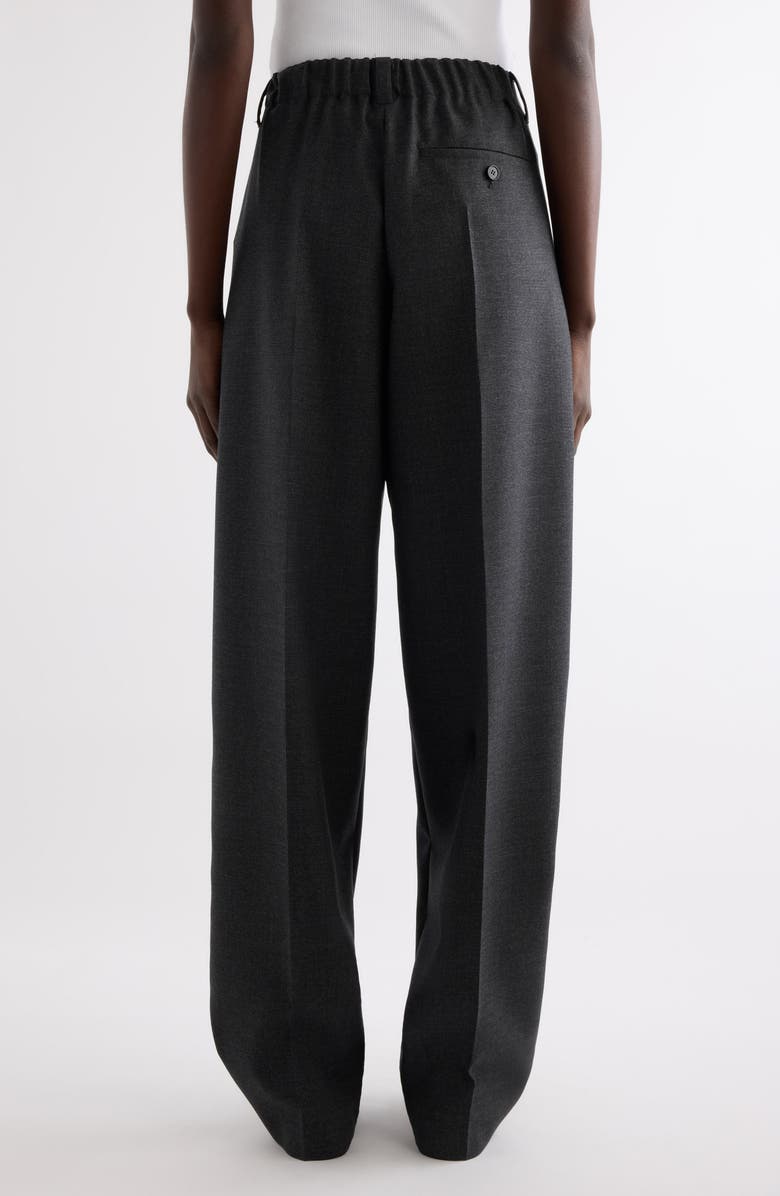 Givenchy Double Pleat Low Waist Wool Grain de Poudre Pants, Alternate, color, Grey Mix