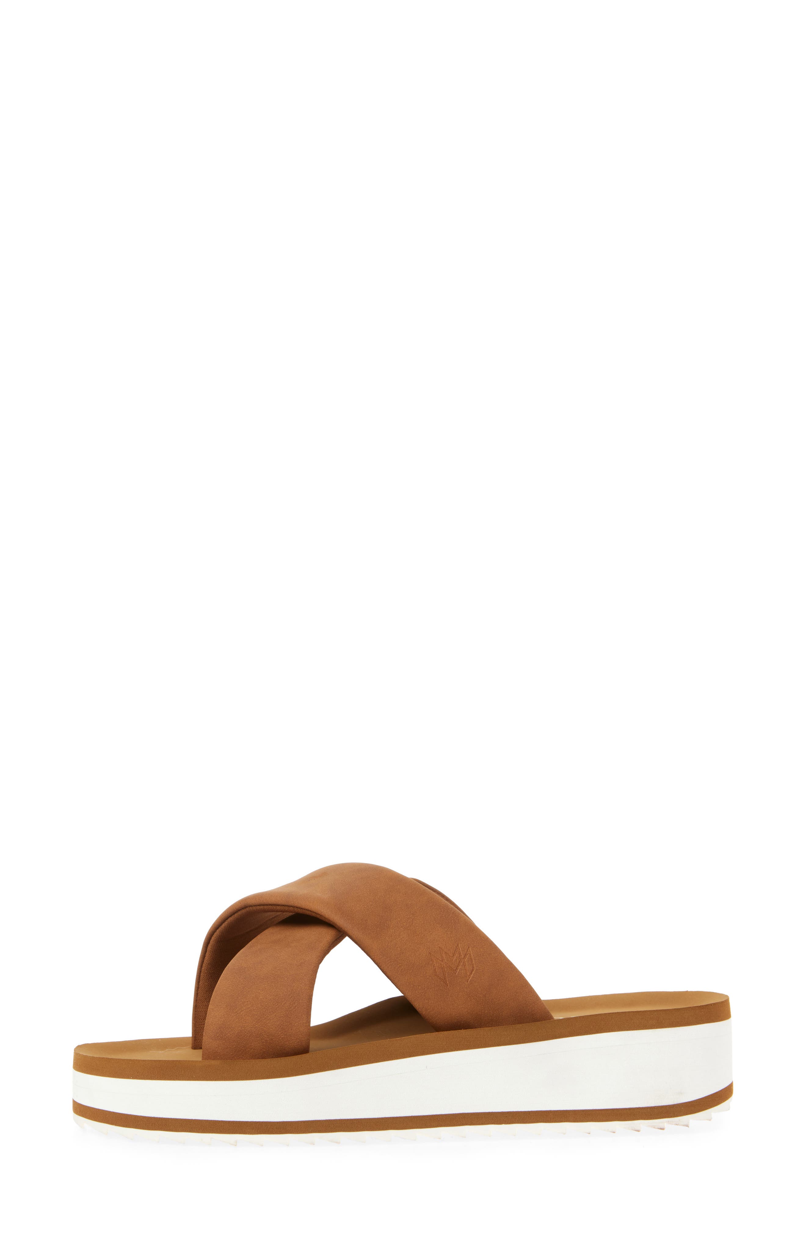 Gwen Criscross Platform Slide Sandal, Alternate, color, SADDLE