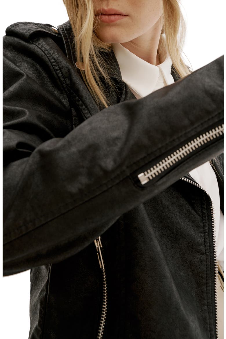 Ivanna Faux Leather Moto Jacket, Alternate, color, BLACK