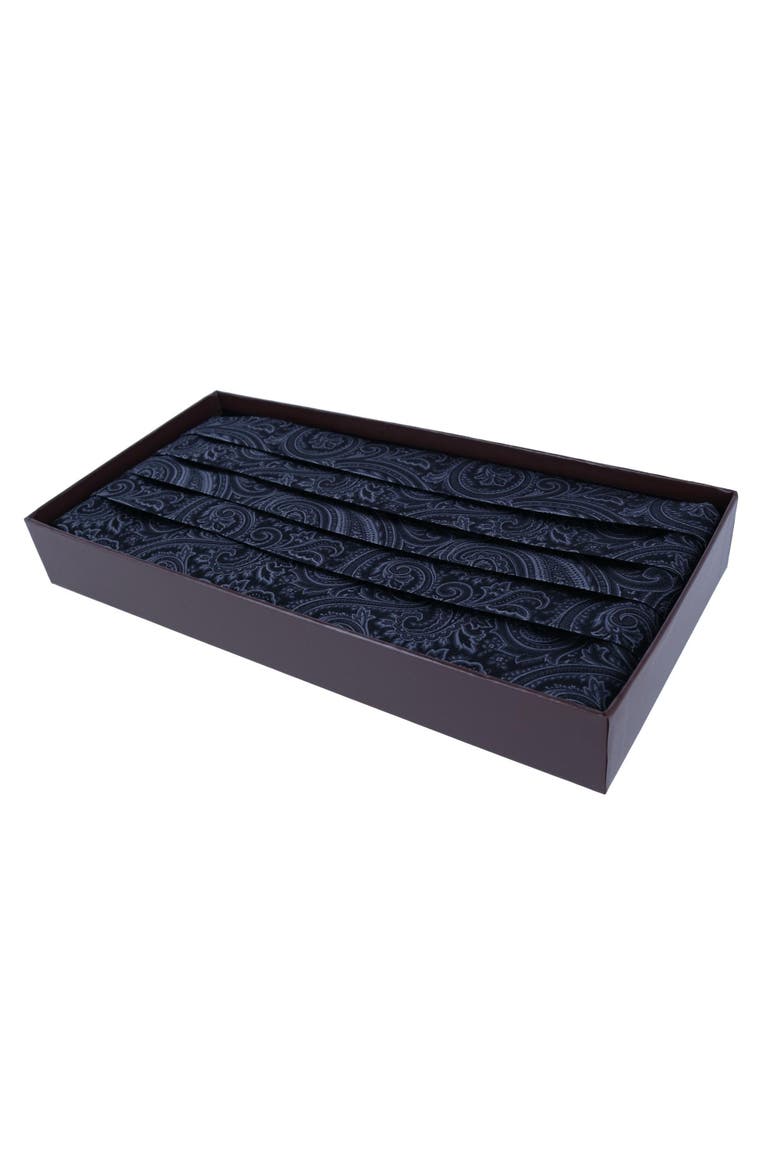 Sobee Paisley Cummerbund and Bow Tie Set, Alternate, color, Black