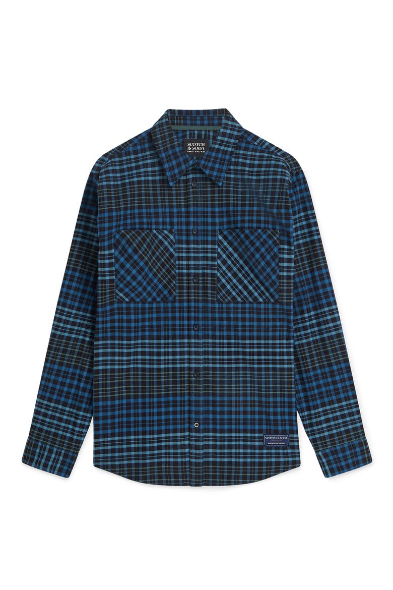 Relaxed Fit Checked Flannel Shirt, Alternate, color, METEORITE CHECK