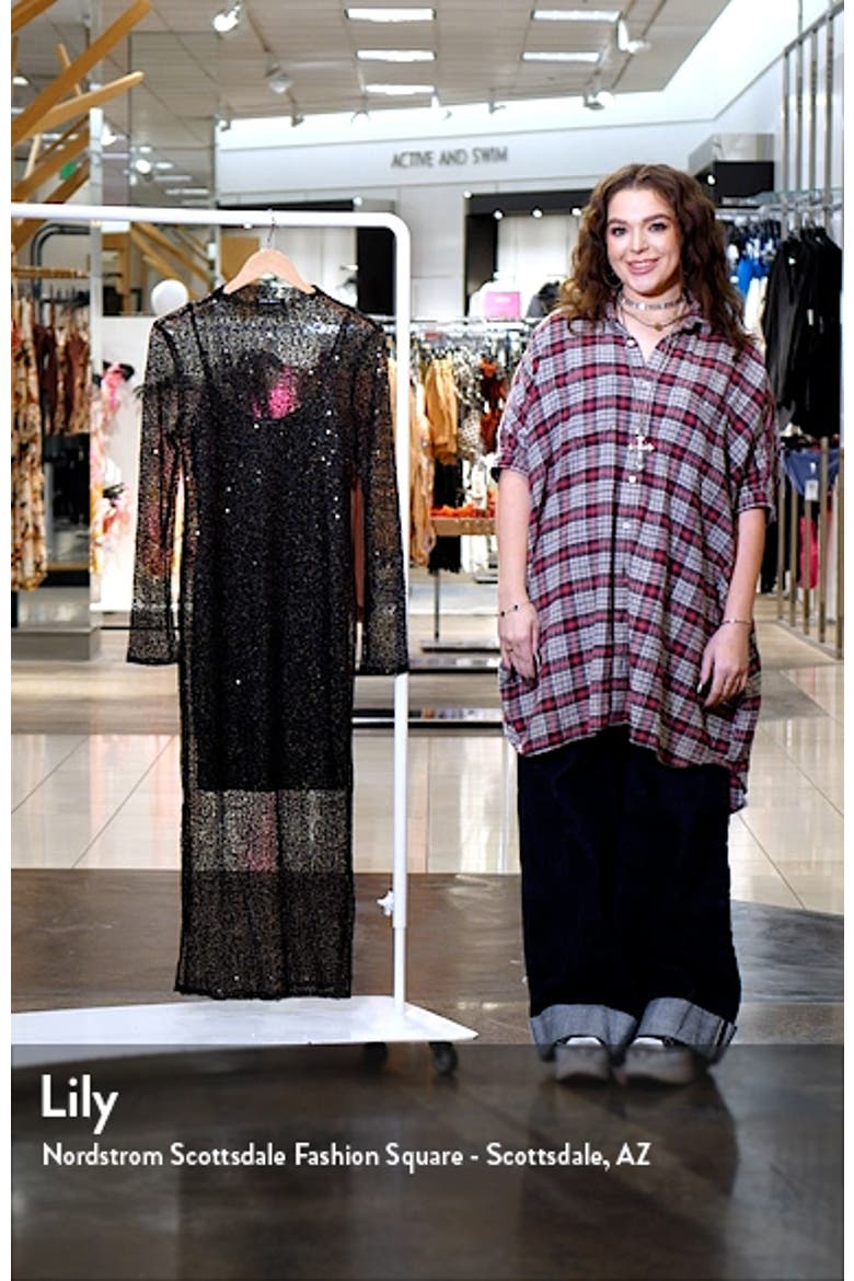 Blakely Sequin Long Sleeve Funnel Neck Dress video