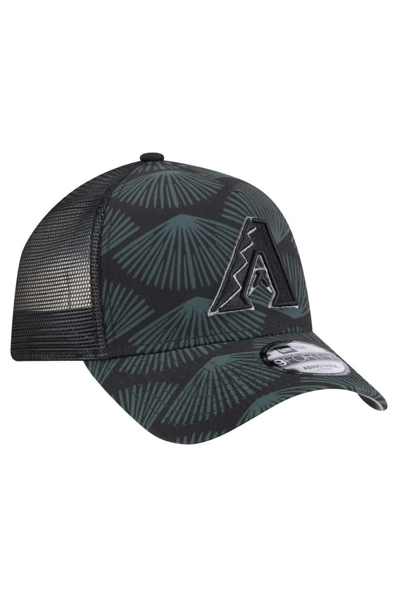 Men's New Era  Black Arizona Diamondbacks 9FORTY A-Frame Trucker Adjustable Hat, Alternate, color, Black
