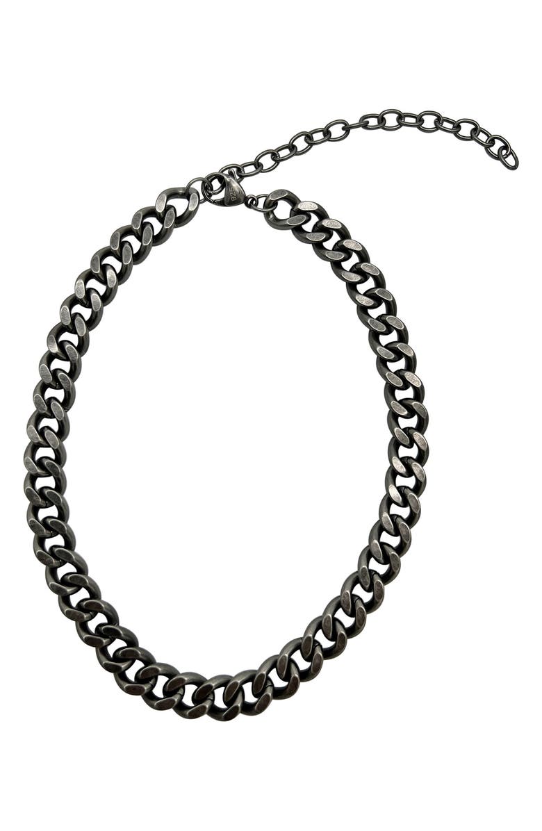 Adornia Water Resistant Curb Chain Necklace, Main, color, Silver