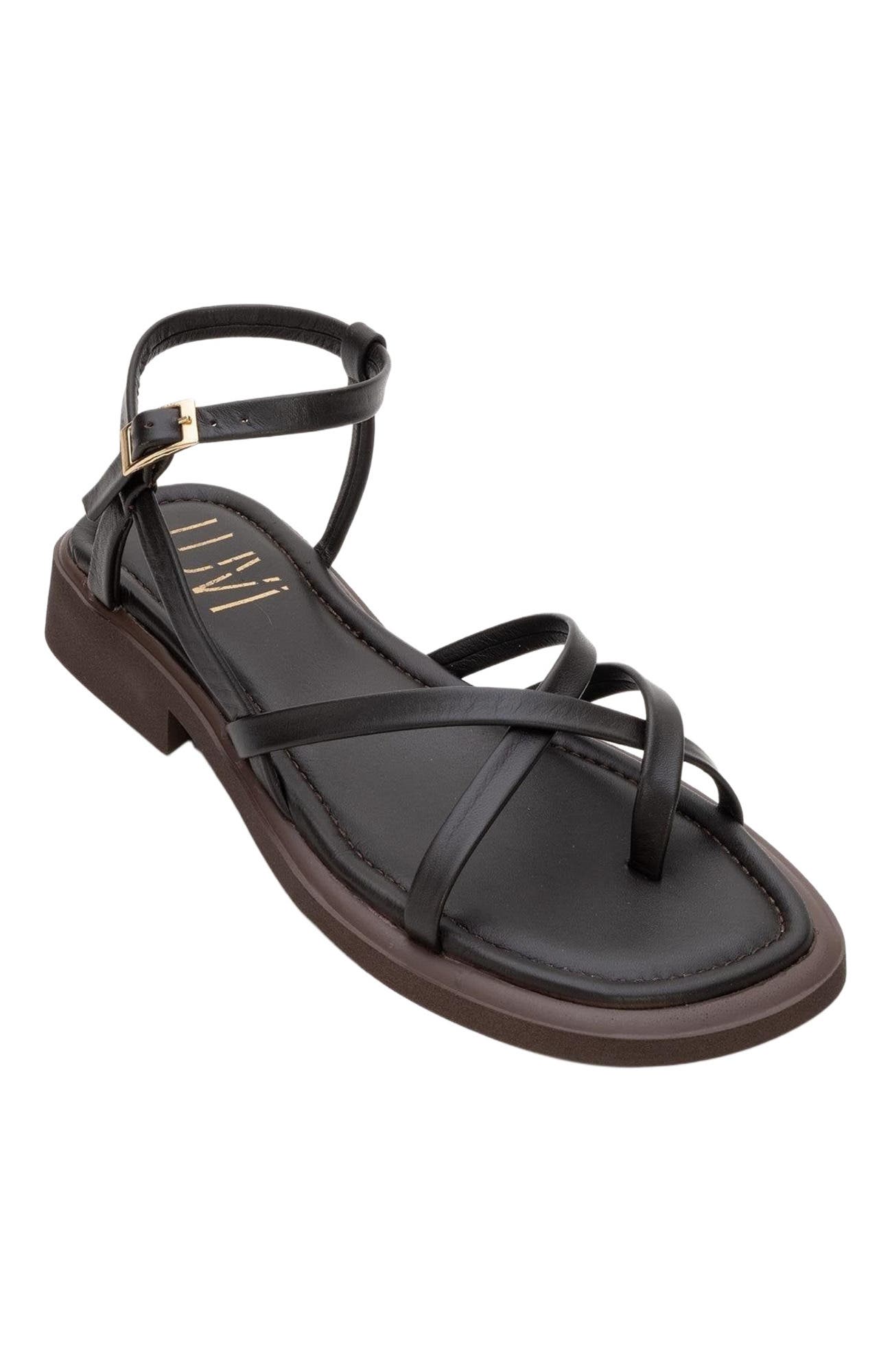Antas Strappy Leather Flat Sandals - image 4