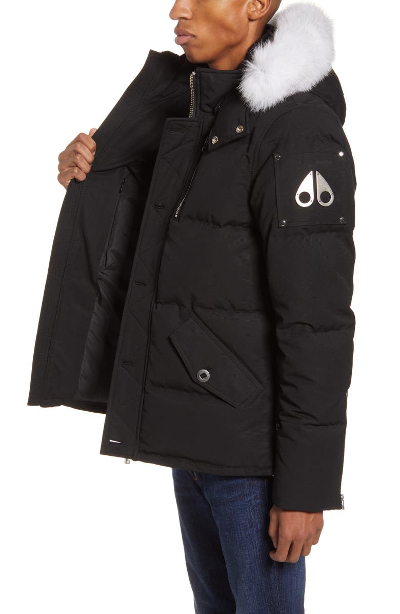 Moose Knuckles 3Q Genuine Fox Fur Trim Down Jacket, Alternate, color, 