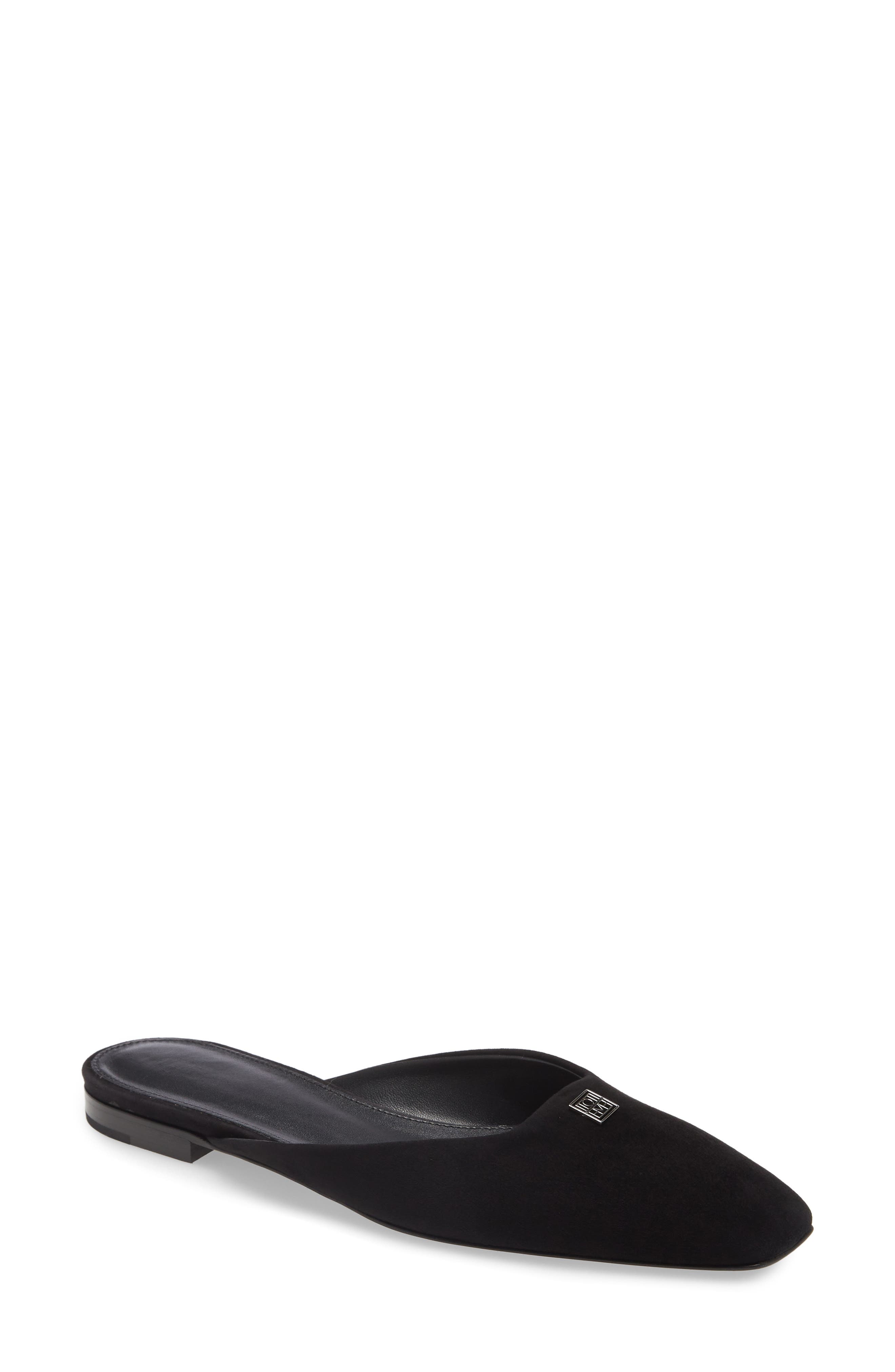 Totême Square Toe Mule, Main, color, BLACK