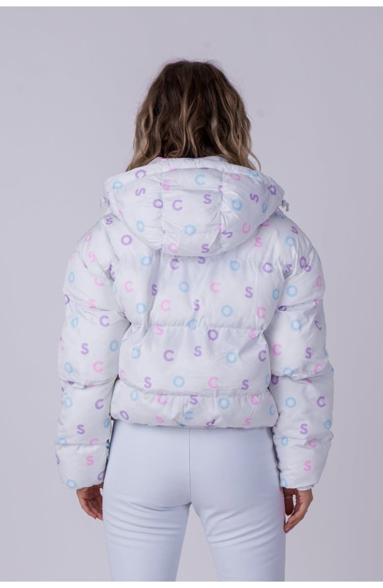 OOSC Chic Puffer Jacket - OOSC Print, Alternate, color, White