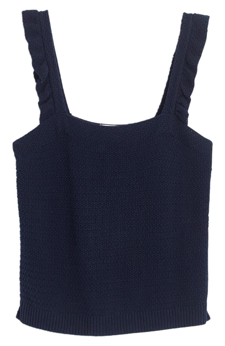 Madewell Ruffle Crochet Sweater Tank, Alternate, color, 