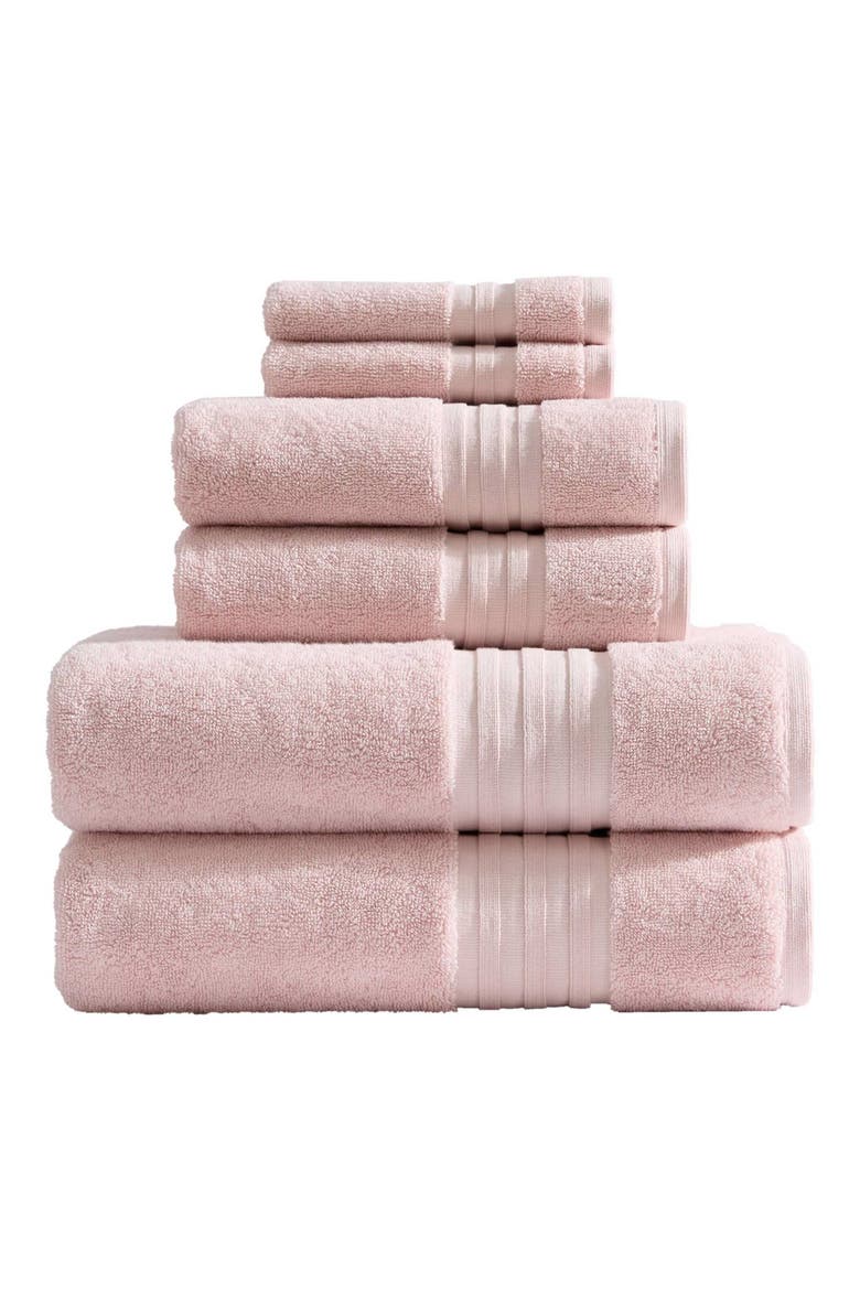 Skylands 6-Piece Cotton Towel Set, Main, color, PETAL PINK