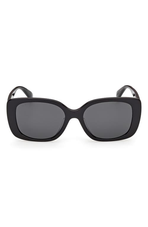 Max Mara 55mm Rectangular Sunglasses In Black